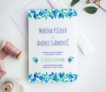 SVADOBNÉ OZNÁMENIE - Čučoriedky